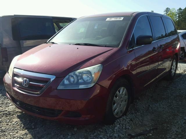 5FNRL38216B021214 - 2006 HONDA ODYSSEY LX BURGUNDY photo 2