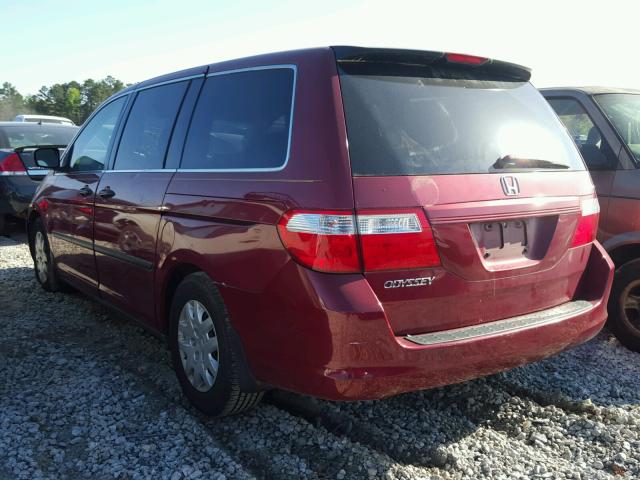 5FNRL38216B021214 - 2006 HONDA ODYSSEY LX BURGUNDY photo 3