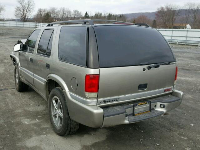 1GKDT13W912225672 - 2001 GMC JIMMY BEIGE photo 3