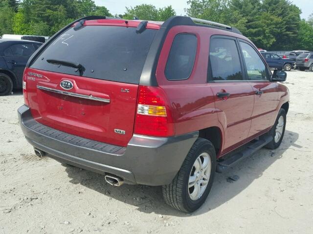 KNDJF723587476072 - 2008 KIA SPORTAGE E RED photo 4