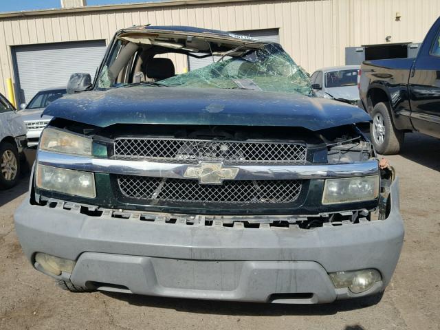 3GNEC13T22G123958 - 2002 CHEVROLET AVALANCHE GREEN photo 9