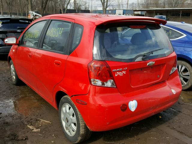 KL1TG62615B493011 - 2005 CHEVROLET AVEO LT RED photo 3