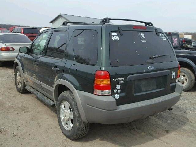 1FMYU03112KA69715 - 2002 FORD ESCAPE XLT GREEN photo 3