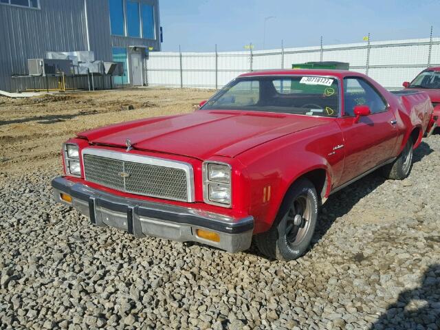 1D80V6Z440367 - 1977 CHEVROLET EL CAMINO RED photo 2