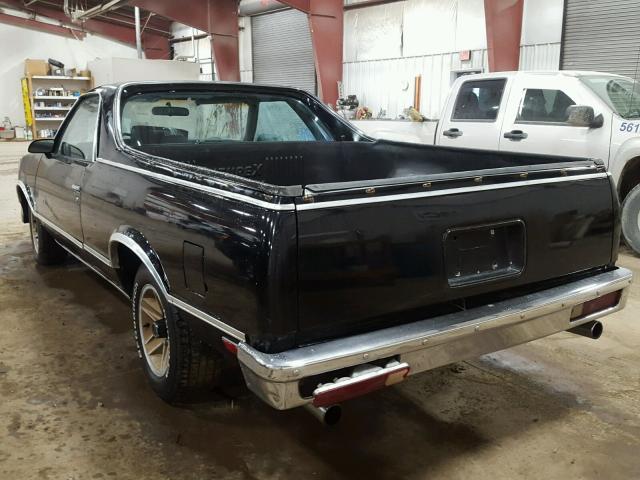 3GCCW80H7HS903749 - 1987 CHEVROLET EL CAMINO BLACK photo 3