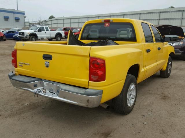 1D7HE48KX6S701889 - 2006 DODGE DAKOTA QUA YELLOW photo 4