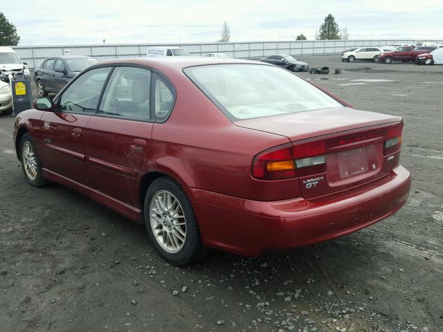 4S3BE656727201236 - 2002 SUBARU LEGACY GT RED photo 3
