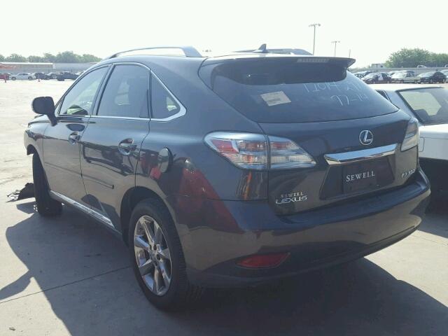 2T2ZK1BA7AC015126 - 2010 LEXUS RX 350 CHARCOAL photo 3