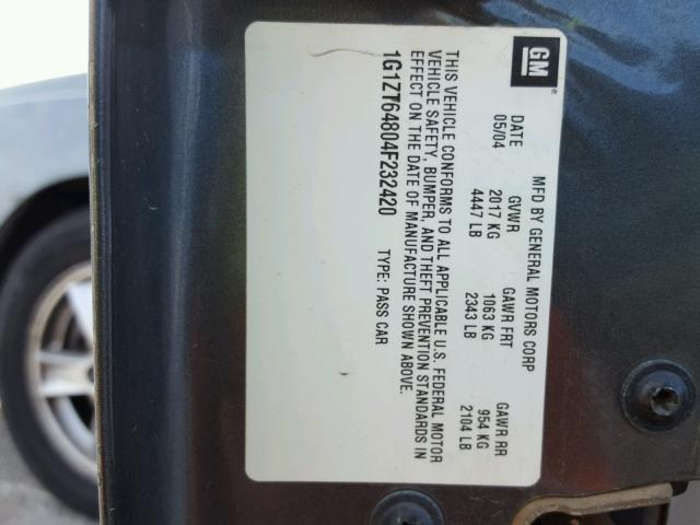 1G1ZT64804F232420 - 2004 CHEVROLET MALIBU MAX 灰色 照片 10