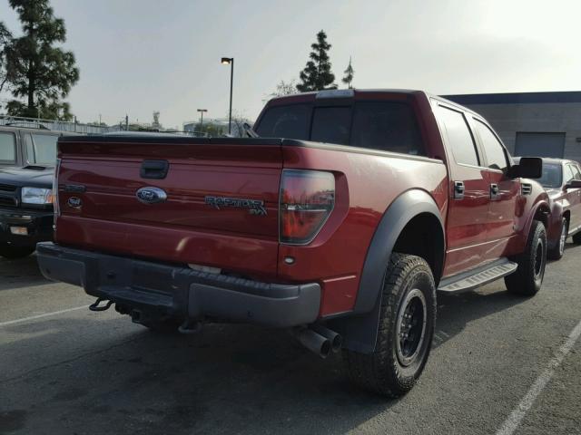 1FTFW1R62EFA45015 - 2014 FORD F150 SVT R BURGUNDY photo 4