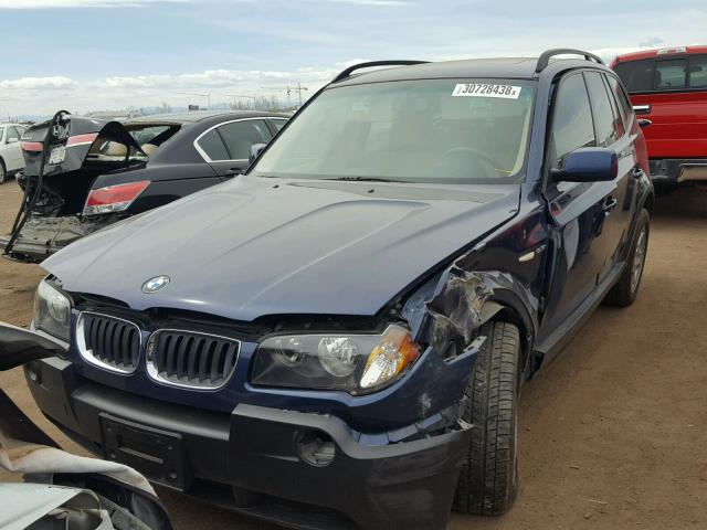 WBXPA73445WC48328 - 2005 BMW X3 2.5I BLUE photo 2