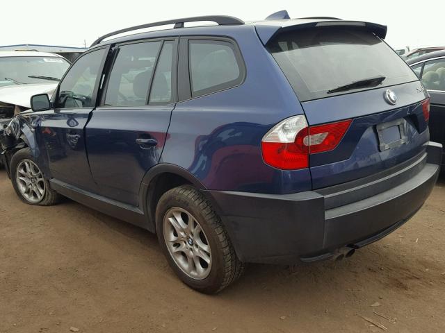 WBXPA73445WC48328 - 2005 BMW X3 2.5I BLUE photo 3