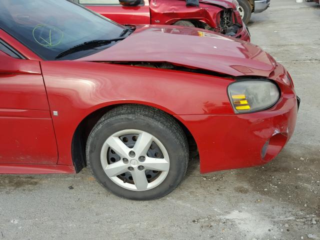 2G2WP552281171320 - 2008 PONTIAC GRAND PRIX RED photo 9