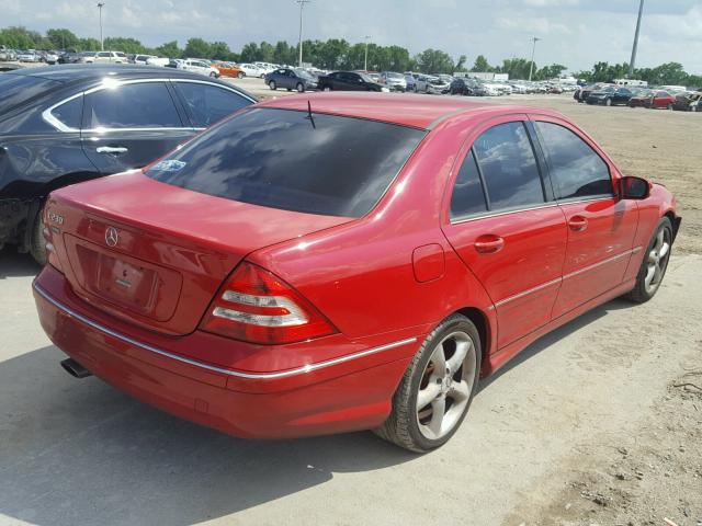 WDBRF52H06A857586 - 2006 MERCEDES-BENZ C GENERATI RED photo 4