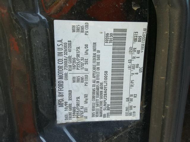 5LMPU28A0YLJ10058 - 2000 LINCOLN NAVIGATOR 黑色 照片 10