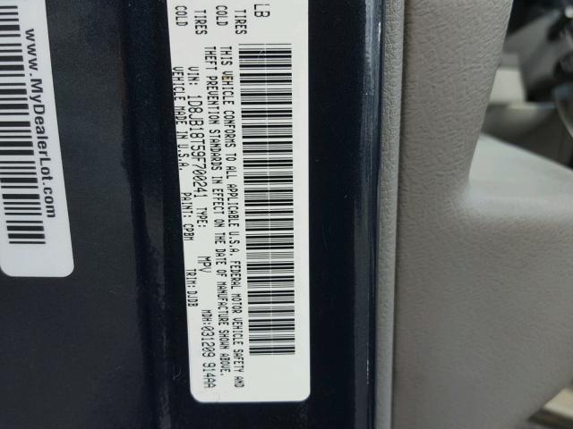 1D8JB18T59F700241 - 2009 DODGE DURANGO HY BLUE photo 10