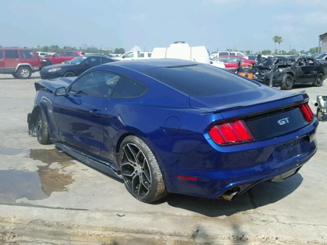 1FA6P8CF5F5362492 - 2015 FORD MUSTANG GT BLUE photo 3