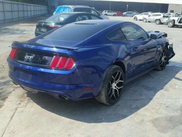 1FA6P8CF5F5362492 - 2015 FORD MUSTANG GT BLUE photo 4