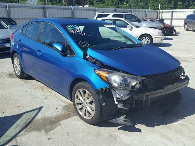 KNAFX4A67E5204608 - 2014 KIA FORTE LX BLUE photo 1