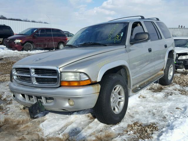 1B4HS58Z52F103277 - 2002 DODGE DURANGO SL GRAY photo 2