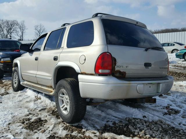 1B4HS58Z52F103277 - 2002 DODGE DURANGO SL GRAY photo 3