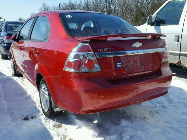 KL1TD56E09B626478 - 2009 CHEVROLET AVEO LS RED photo 3