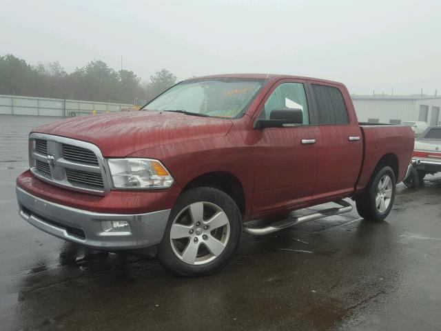 1D7RV1CT2BS602349 - 2011 DODGE RAM 1500 RED photo 2