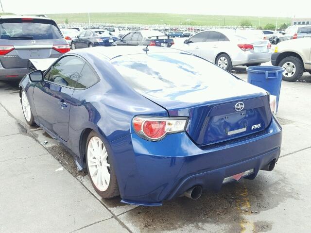 JF1ZNAA14D1707713 - 2013 SCION FRS BLUE photo 3