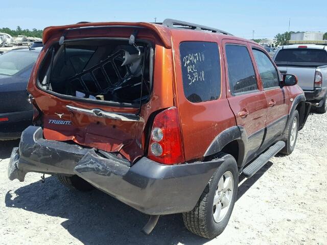 4F2YZ02Z65KM51482 - 2005 MAZDA TRIBUTE I ORANGE photo 4