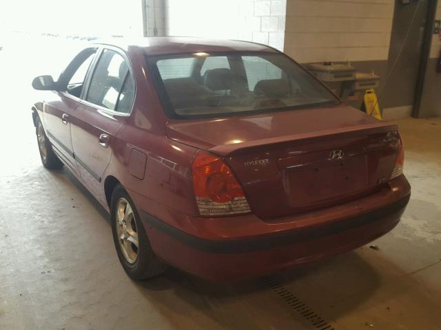 KMHDN46D64U897307 - 2004 HYUNDAI ELANTRA GL BURGUNDY photo 3