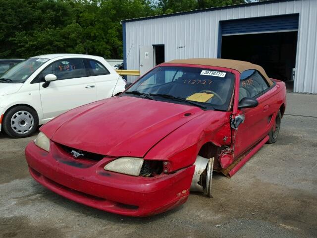 1FALP4449VF113727 - 1997 FORD MUSTANG RED photo 2