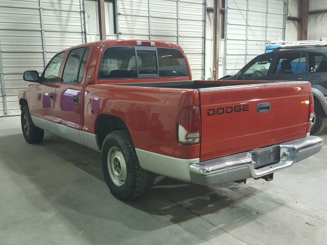 1B7GL2AN91S178409 - 2001 DODGE DAKOTA QUA RED photo 3