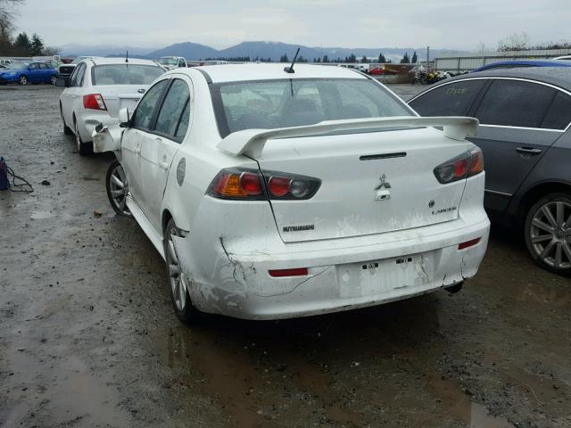 JA32U8FW0EU010355 - 2014 MITSUBISHI LANCER GT WHITE photo 3