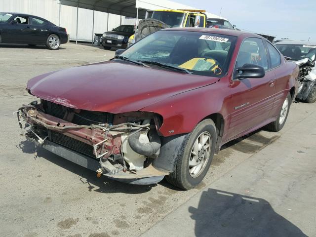 1G2NF12E01M627928 - 2001 PONTIAC GRAND AM S ბურგუნდია ფოტო 2