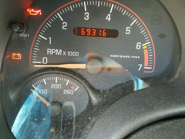 1G2NF12E01M627928 - 2001 PONTIAC GRAND AM S ბურგუნდია ფოტო 8