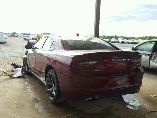 2C3CDXCT5JH139896 - 2018 DODGE CHARGER R/ BURGUNDY photo 3