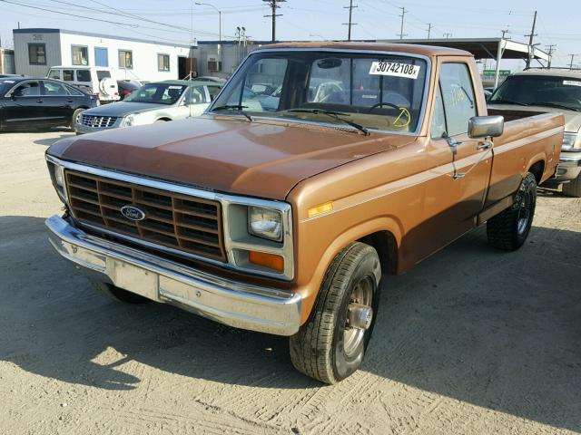 1FTHF2511GPA04753 - 1986 FORD F250 BROWN photo 2