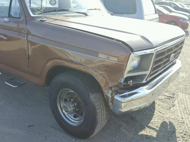 1FTHF2511GPA04753 - 1986 FORD F250 BROWN photo 9