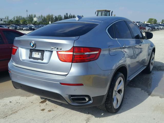 5UXFH0C57BLC66449 - 2011 BMW X6 HYBRID BLUE photo 4