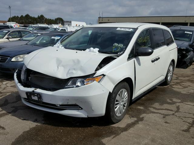 5FNRL5H28EB116444 - 2014 HONDA ODYSSEY LX WHITE photo 2