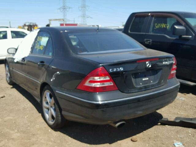 WDBRF40J35A687240 - 2005 MERCEDES-BENZ C230K BLACK photo 3