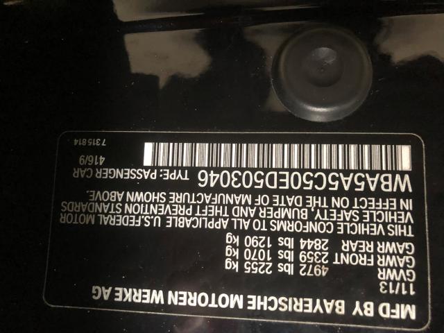 WBA5A5C50ED503046 - 2014 BMW 528 I BLACK photo 10