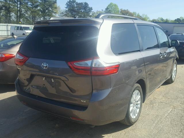 5TDYK3DCXGS712770 - 2016 TOYOTA SIENNA XLE GRAY photo 4