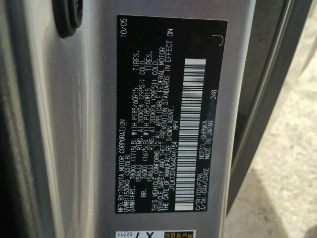 JTLKT324364046784 - 2006 TOYOTA SCION XB GOLD photo 10