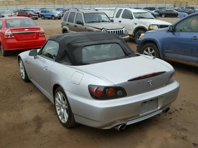 JHMAP21465S004710 - 2005 HONDA S2000 SILVER photo 3