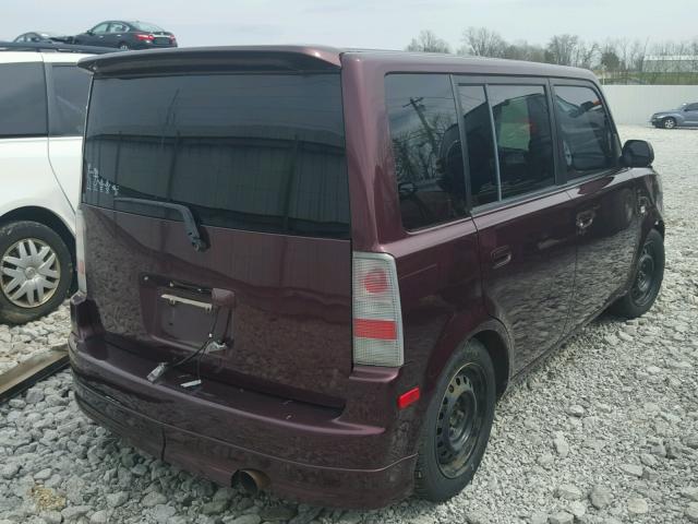 JTLKT334640139592 - 2004 TOYOTA SCION XB BURGUNDY photo 4