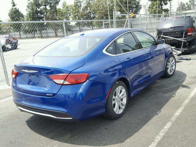 1C3CCCAB5FN608733 - 2015 CHRYSLER 200 LIMITE BLUE photo 4