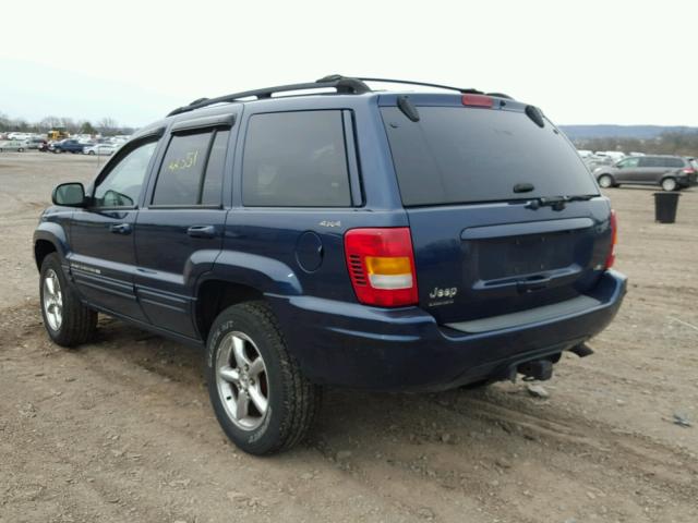 1J4GW58N51C730796 - 2001 JEEP GRAND CHER BLUE photo 3