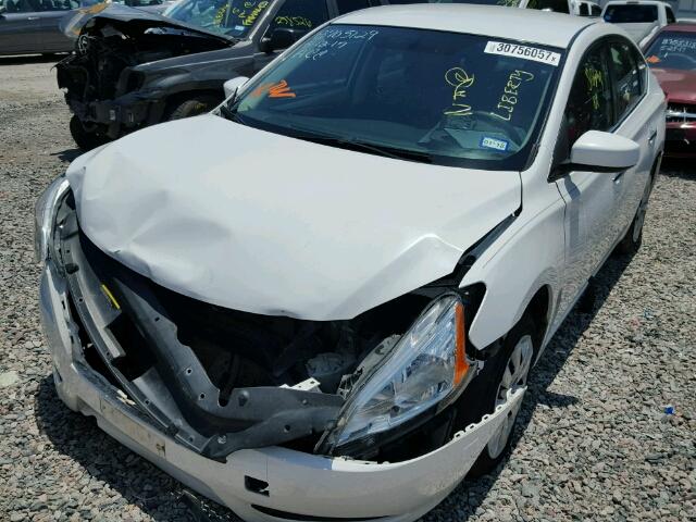 3N1AB7AP3EY245460 - 2014 NISSAN SENTRA S WHITE photo 2