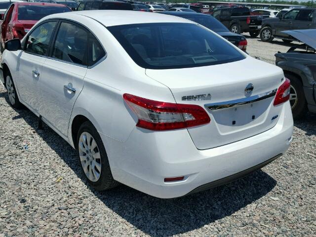 3N1AB7AP3EY245460 - 2014 NISSAN SENTRA S WHITE photo 3